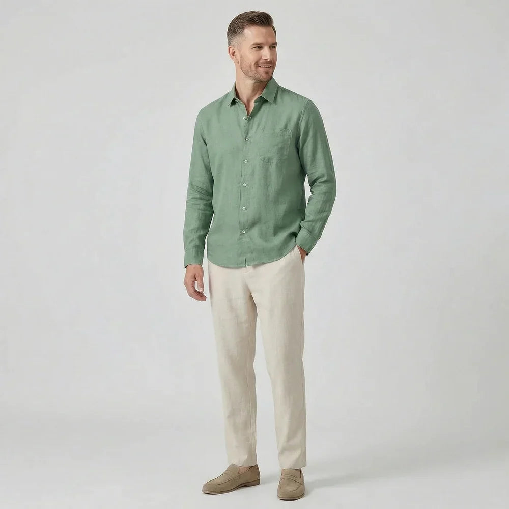 Linen Lifestyle Set – Green & Beige - Mance Wear S