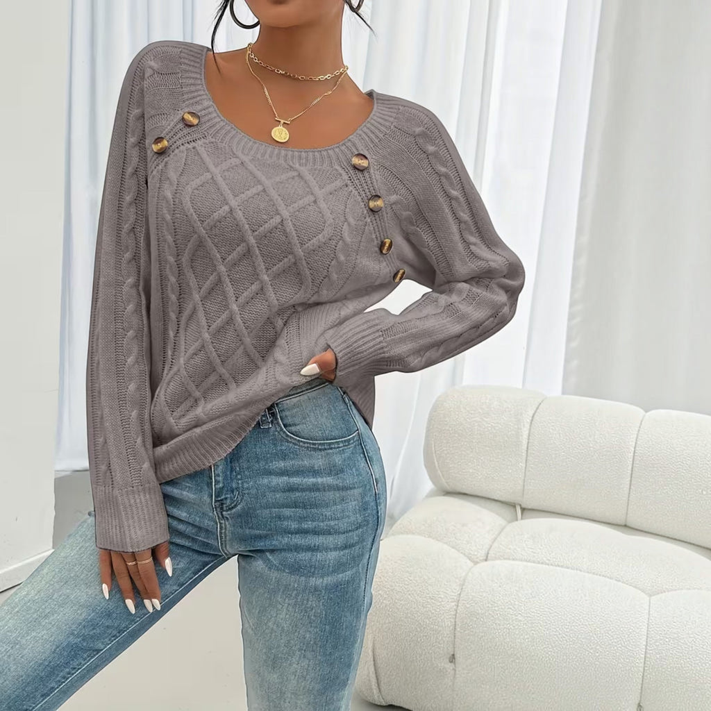 Trixie Button Detail Knit Sweater