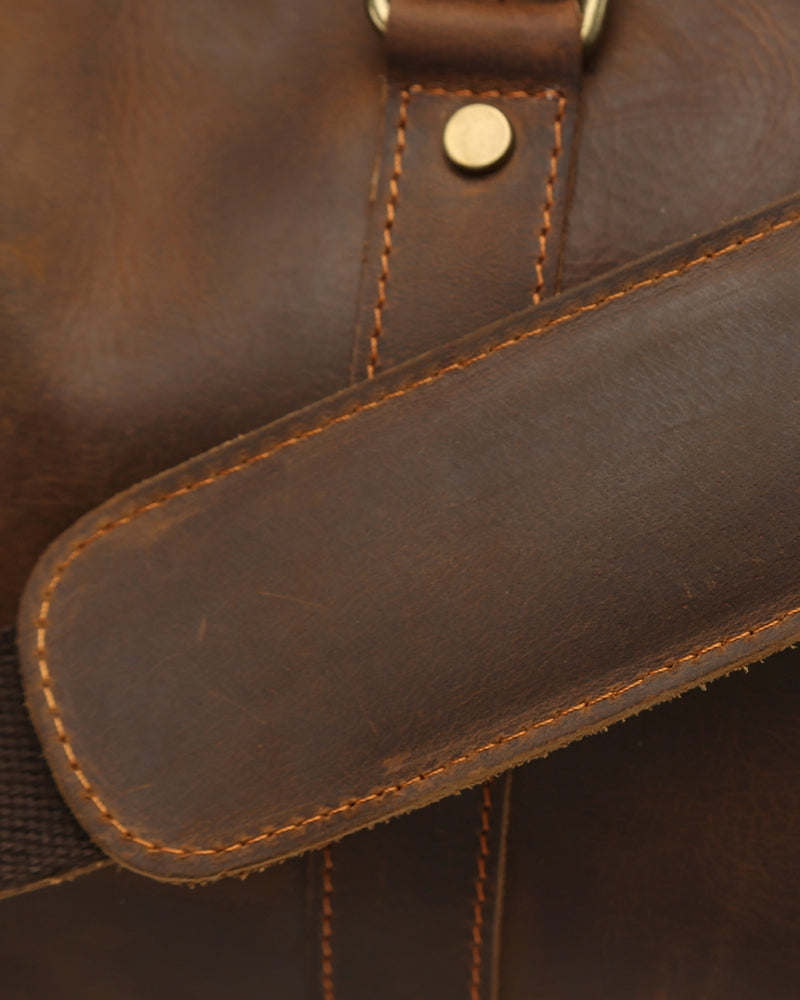 Ashford Leather Weekender - Mance Wear Brown