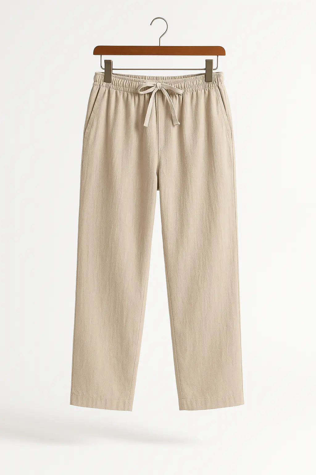 Relaxed Linen-Blend Drawstring Pants