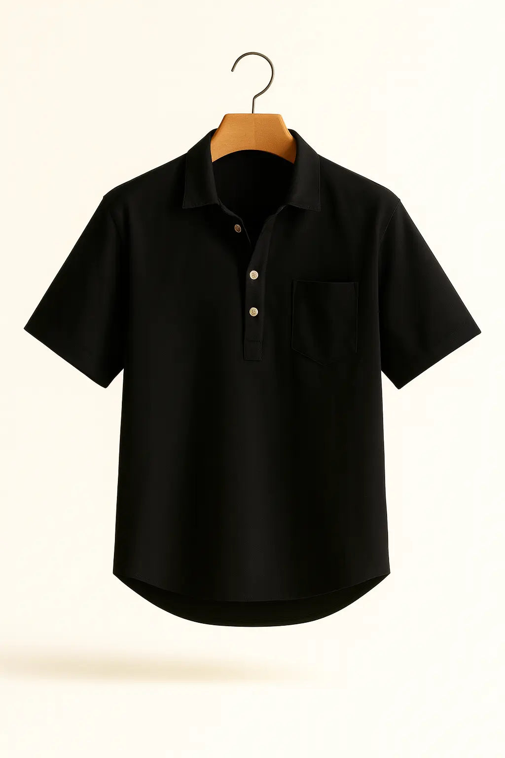 Linen-Cotton Popover Shirt