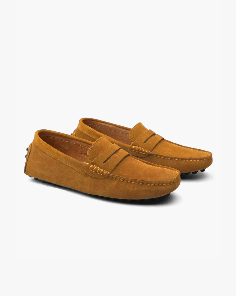 Suede Driving Loafers – Navy Classic Comfort - Mance Wear Caramel / EU 38 / UK 5 / US 5.5
