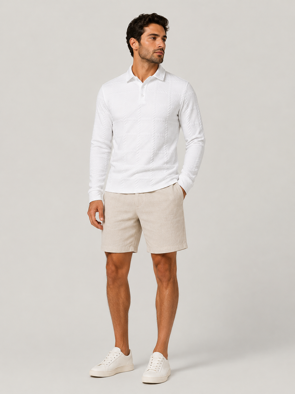 Owen | Men’s Button Polo Shirt Modern Jacquard Knit