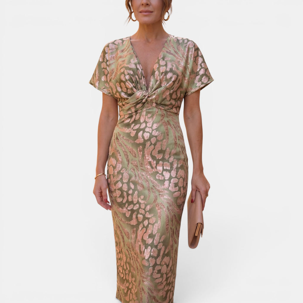 Kayla | Midi Dress Flattering Defined Waist Occasion Wear