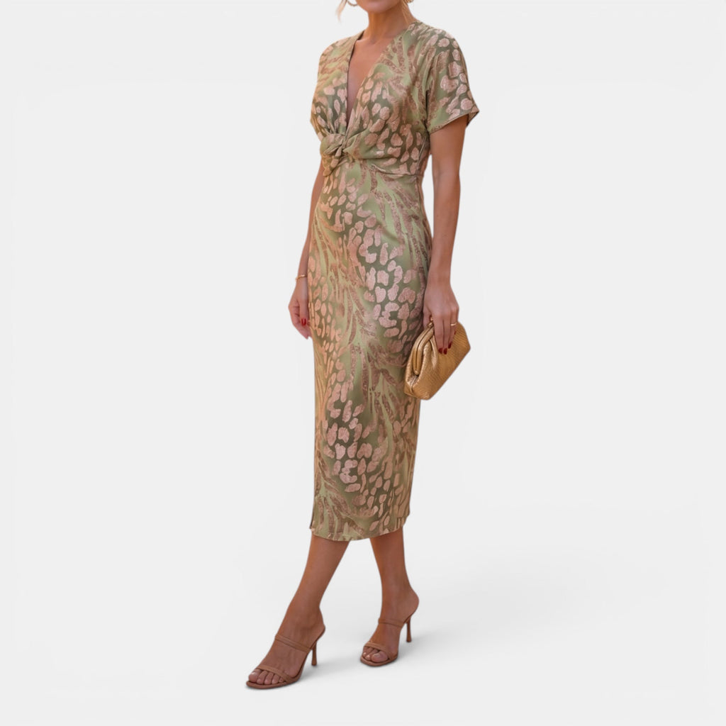 Kayla | Midi Dress Flattering Defined Waist Occasion Wear