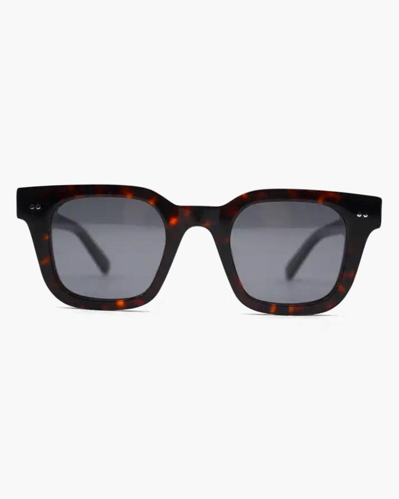 Clear Frame Square Sunglasses – Crystal Acetate – Dark Lenses