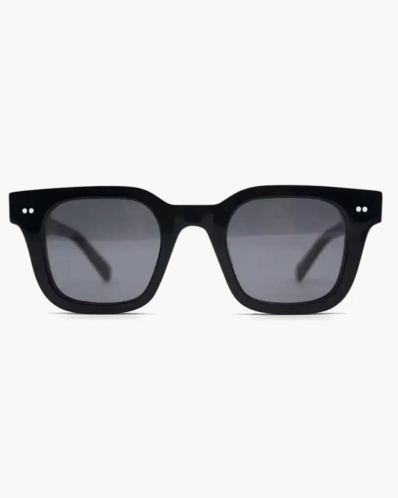 Clear Frame Square Sunglasses – Crystal Acetate – Dark Lenses