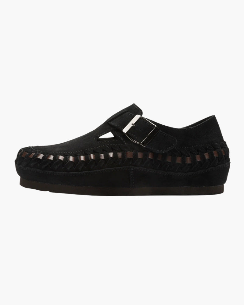 Somerset Woven Suede Buckle Shoe - Mance Wear Black / 35
