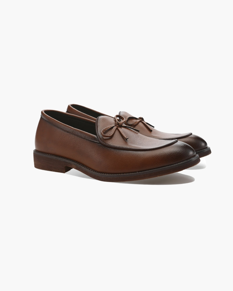 Men's Mansfield bow loafer in brown – luxury dress shoe – Mance Wear