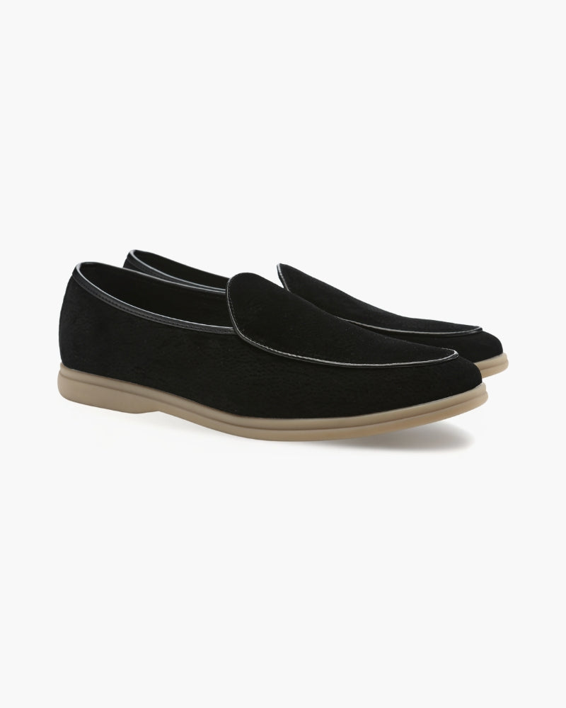 Men's Mansfield velvet loafer in black – premium slip-on shoe – Mance Wear