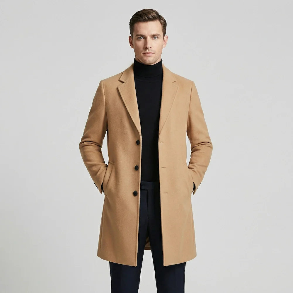 Coat Wool Minimal Alden - Mance Wear Khaki / S