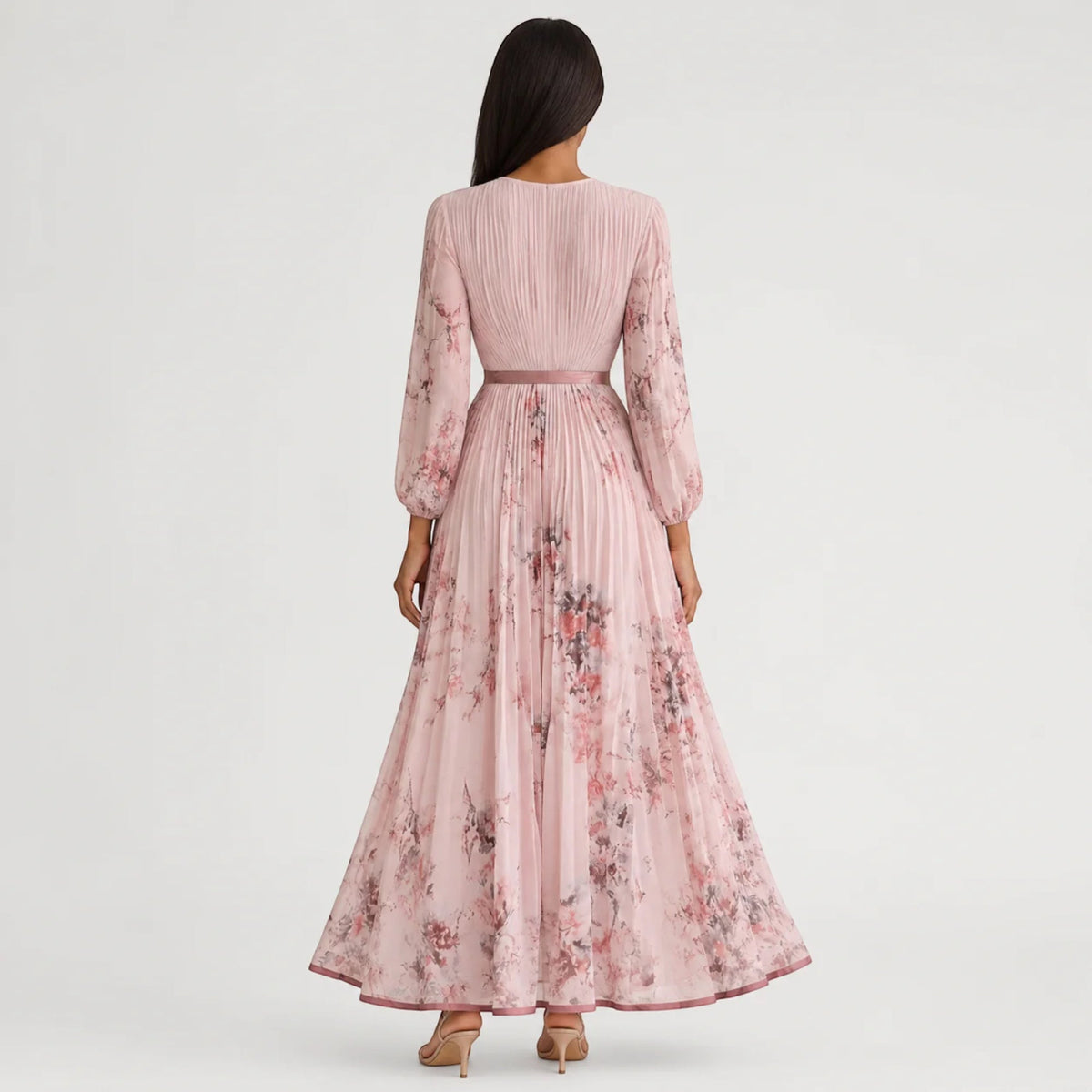 Bella Floral Pleated Midi Dress