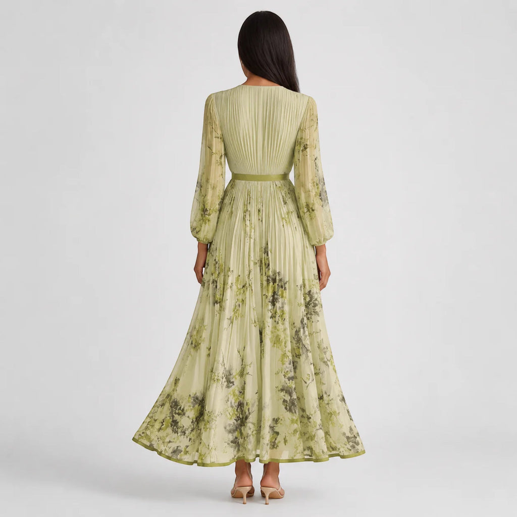 Bella Floral Pleated Midi Dress