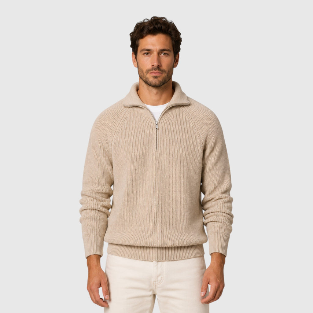 Peter Ribbed Mock Neck Sweater