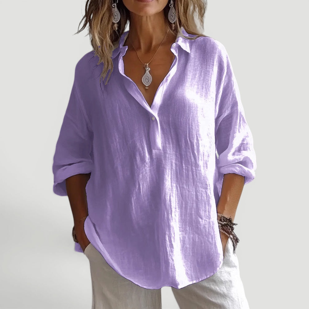 Alma | Women’s Loose Fit Linen Blouse Casual Outfit