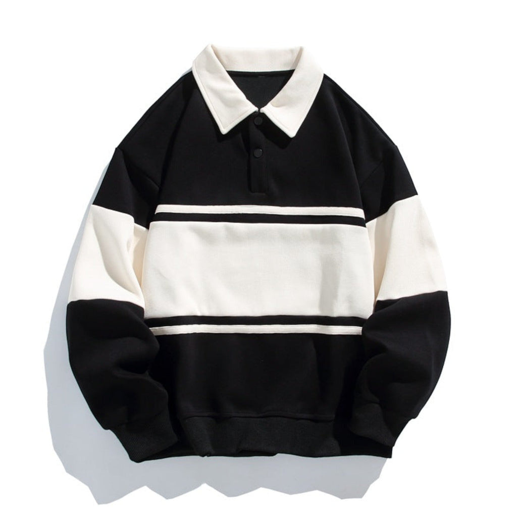 Wesley Button Placket Polo Sweatshirt