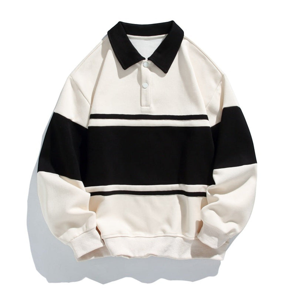 Wesley Button Placket Polo Sweatshirt