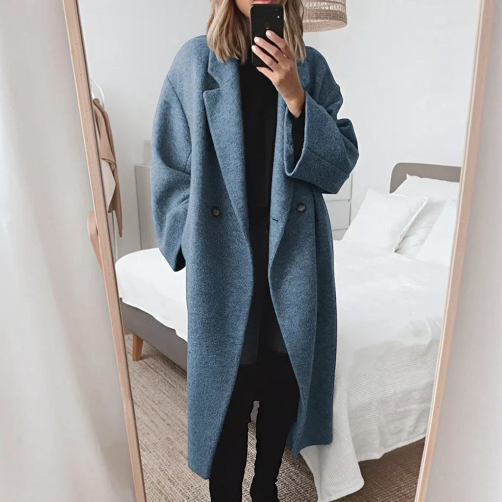 Olive Wool Blend Maxi Coat