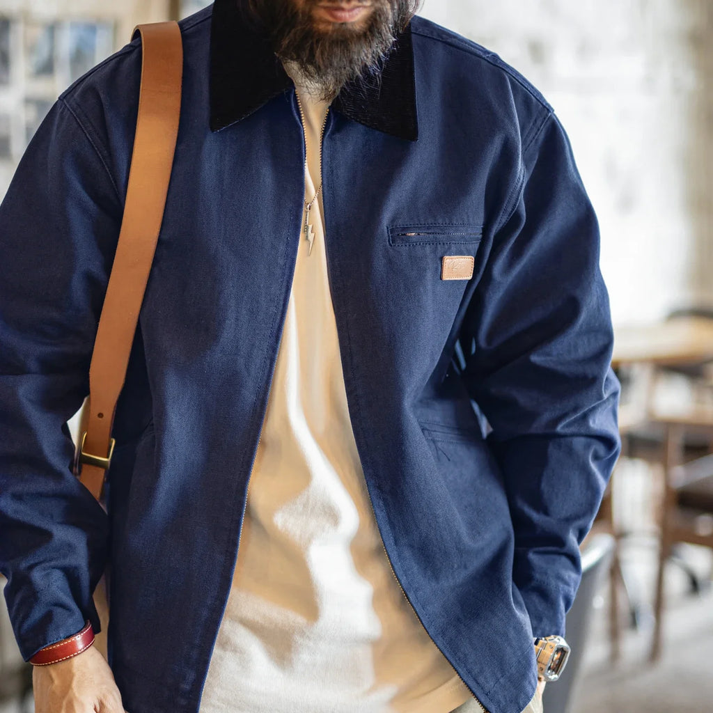 Jacket Canvas Detroit Hektor - Mance Wear Navy Blue / S