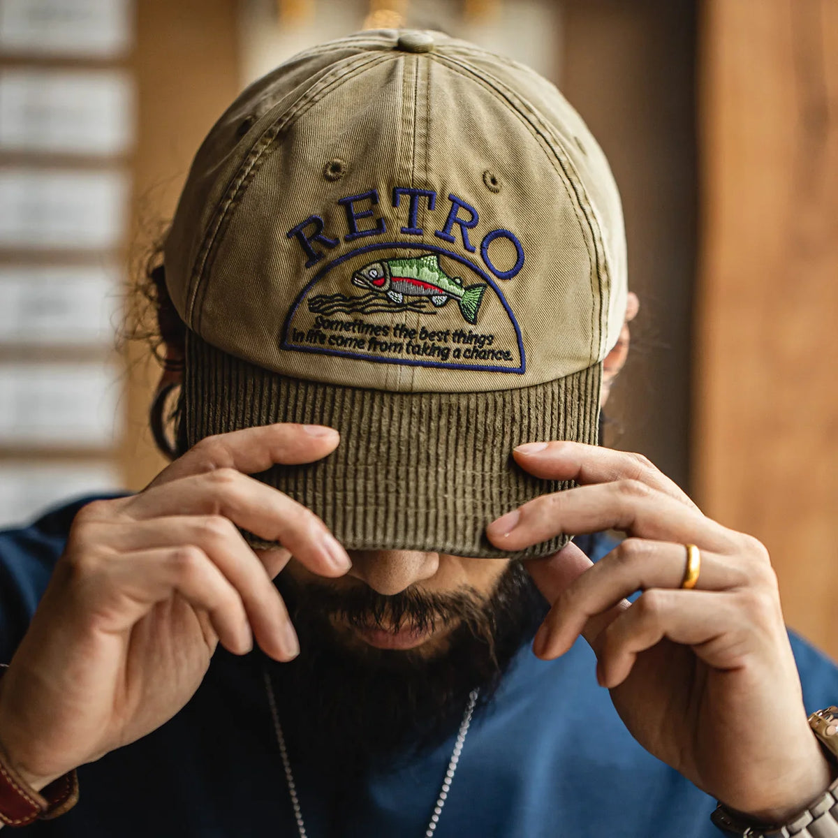 Cap Corduroy Retro Drake - Mance Wear Khaki