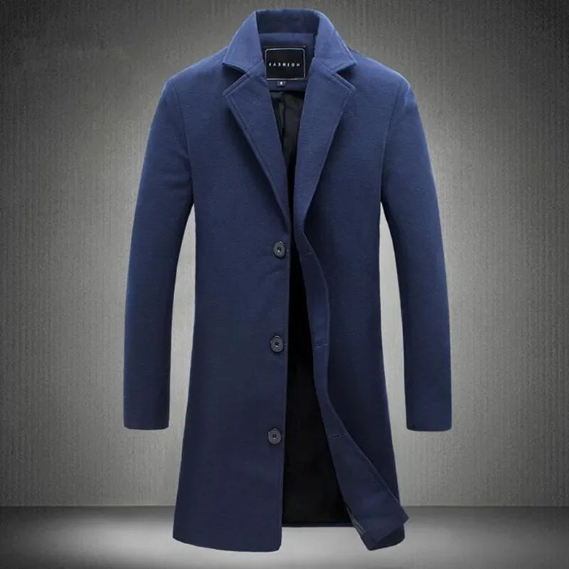 Coat Wool Heritage Crest - Mance Wear Navy Blue / S