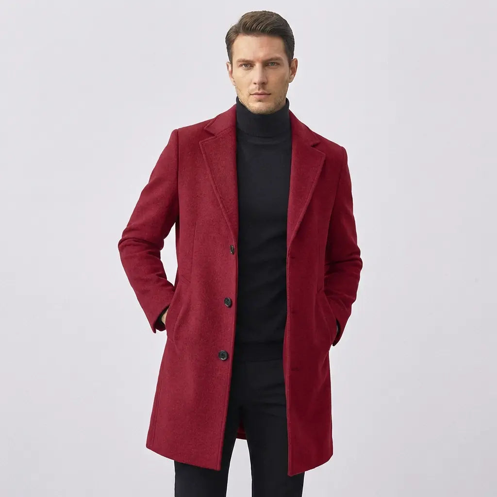 Coat Wool Urban Nero - Mance Wear Wine / M