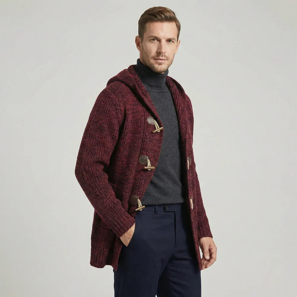 Cardigan Hooded Wool Nord - Mance Wear Wine Red / M