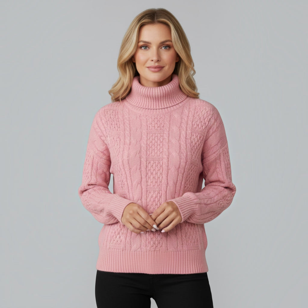 Ivy Quarter Zip Cable Knit Sweater