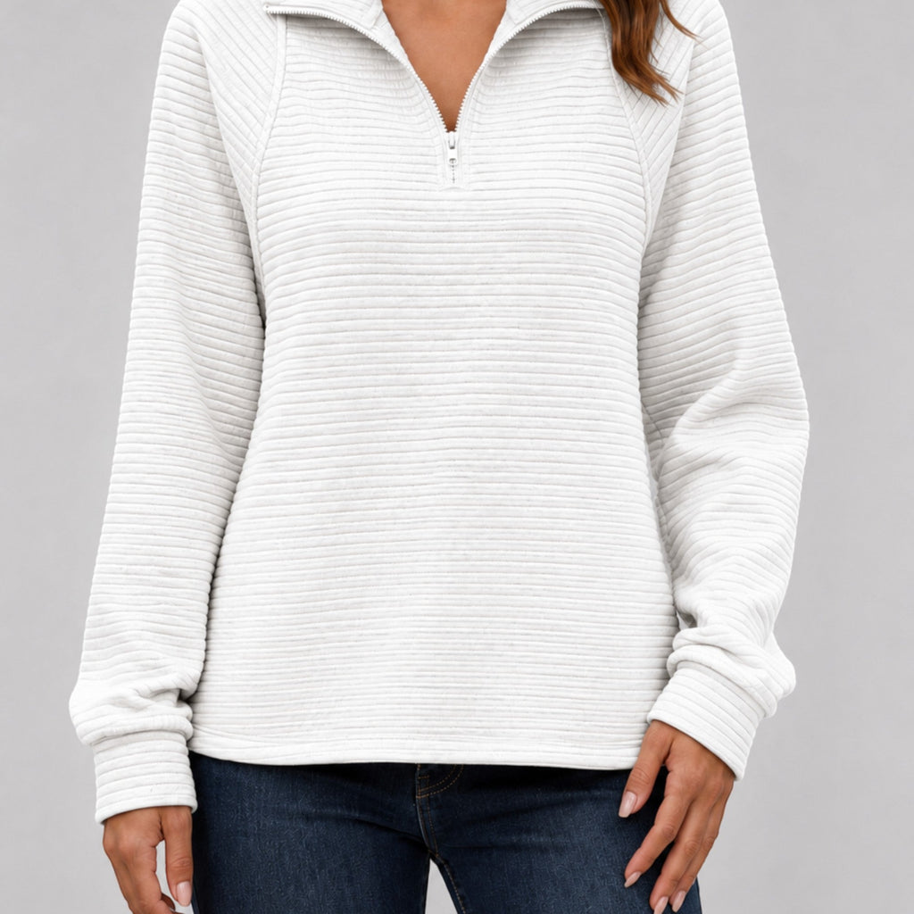 Elsie Ribbed Quarter-Zip Sweater
