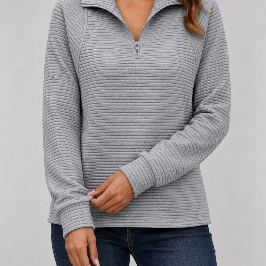 Elsie Ribbed Quarter-Zip Sweater