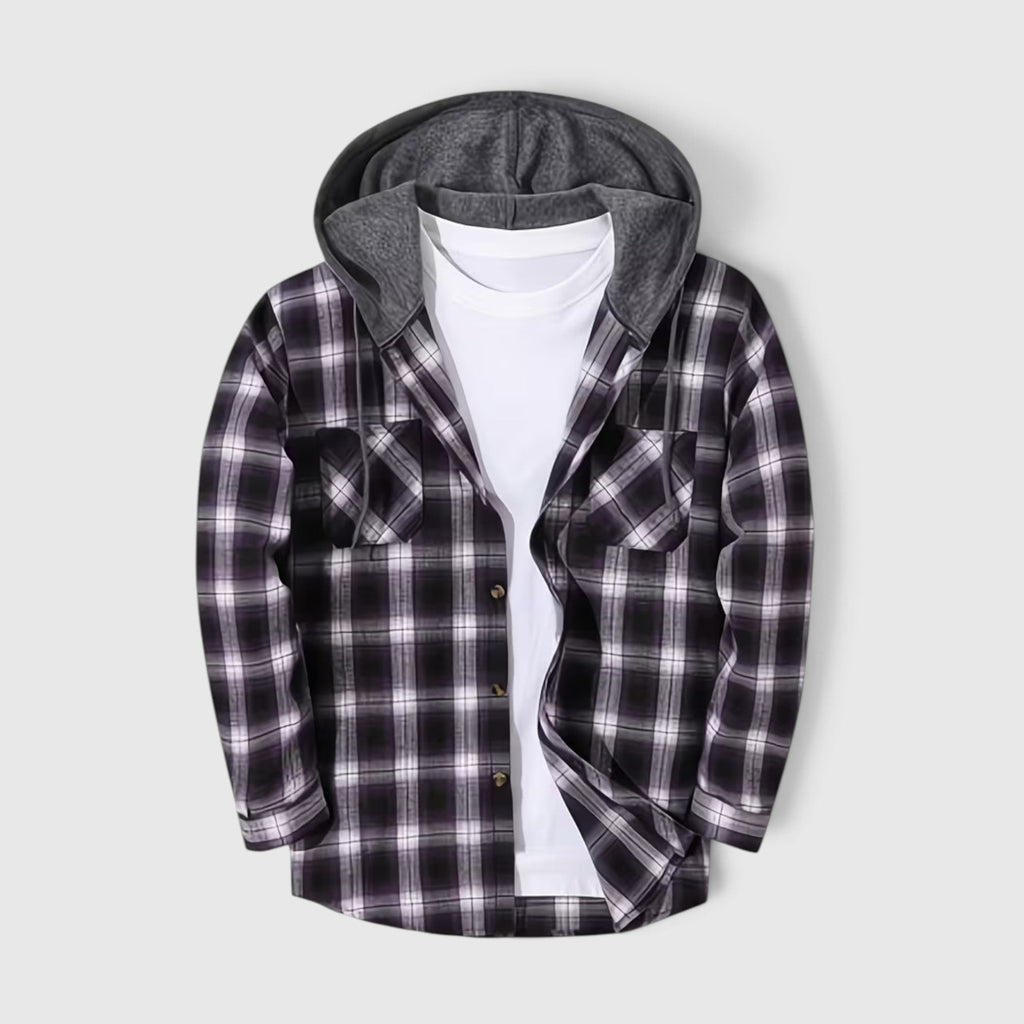 Nicholas Hooded Flannel Shirt Jacket