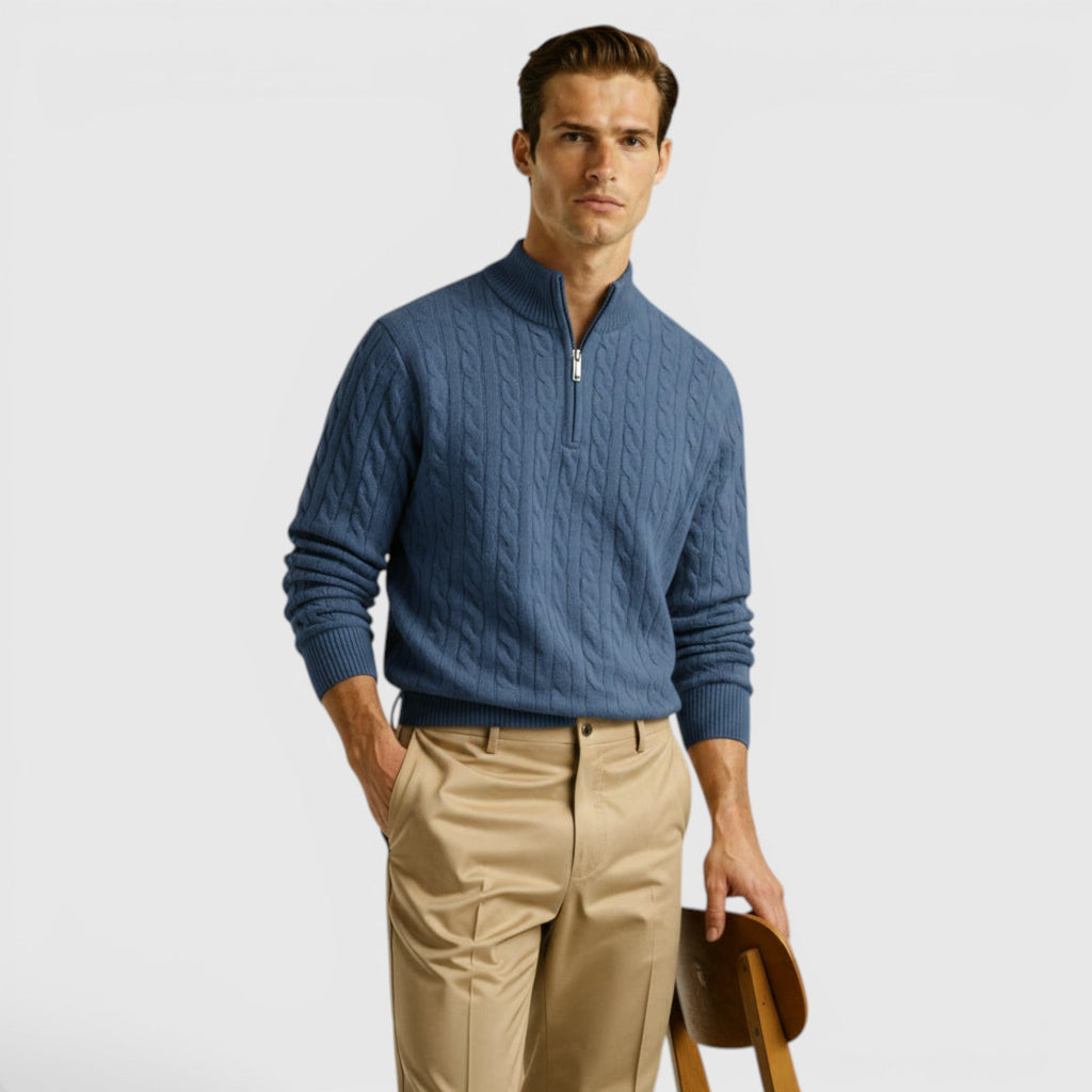 Liam Cashmere Half Zip Pullover