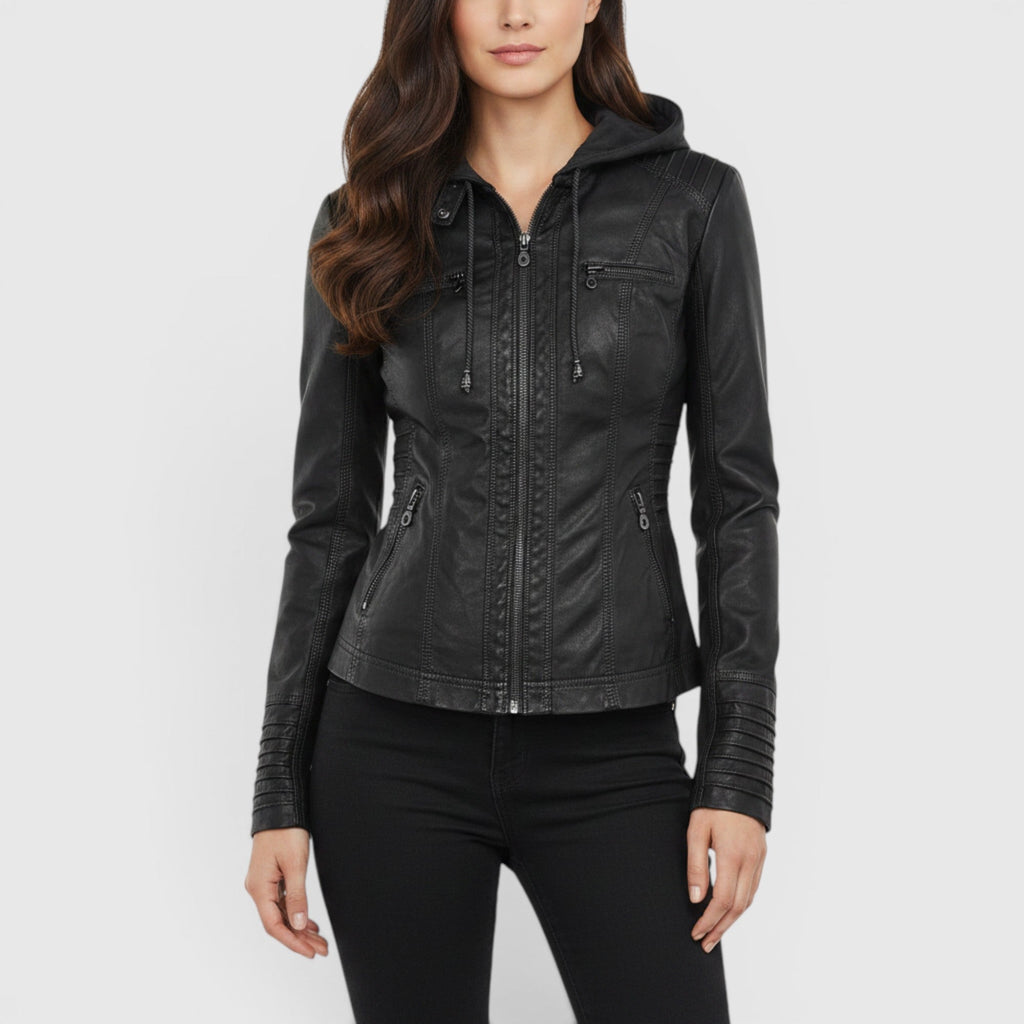 Grace Tailored Zip Front Leather Jacket