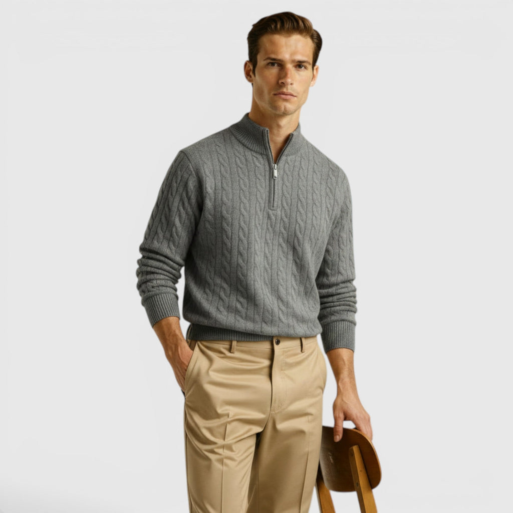 Liam Cashmere Half Zip Pullover