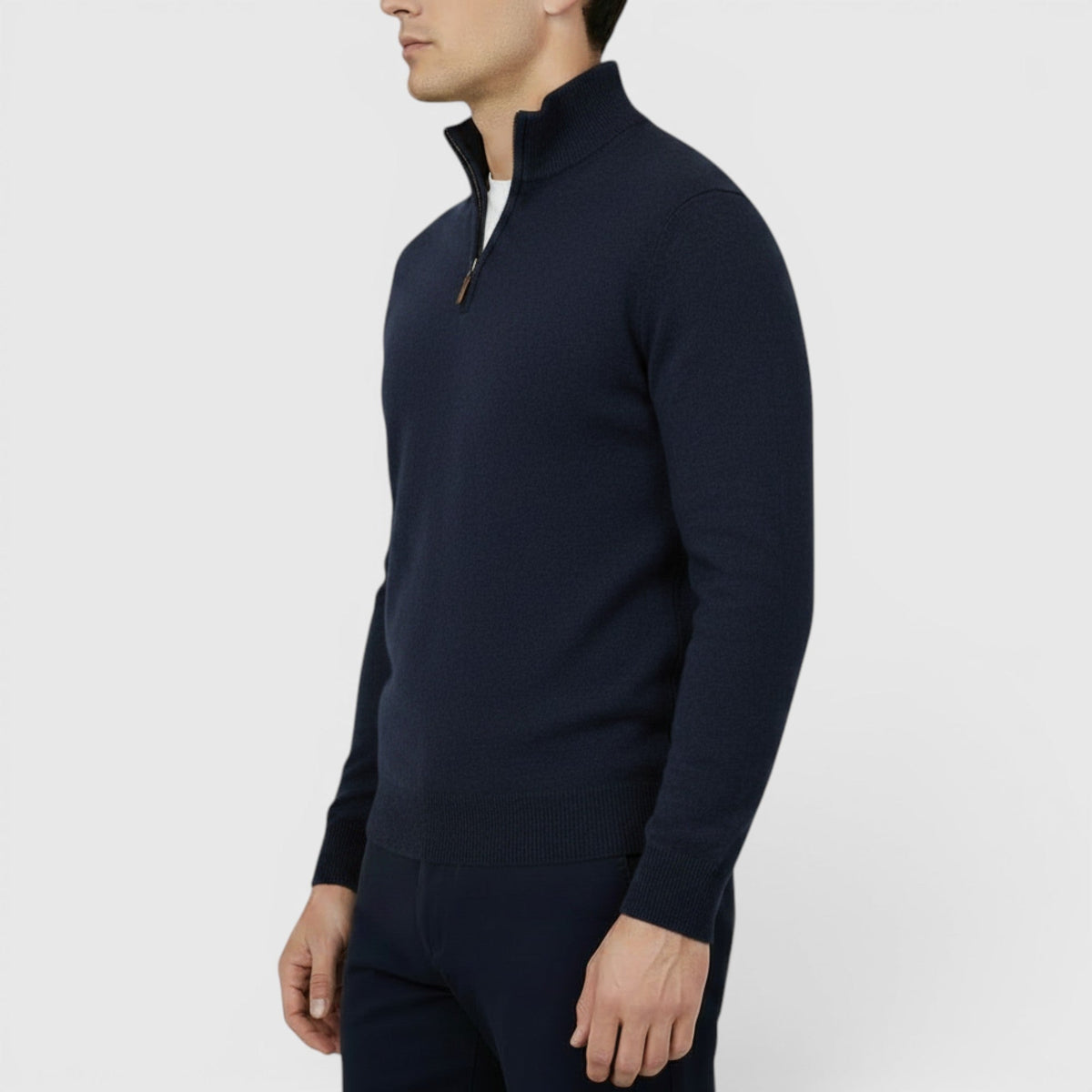Noah | Men's Pure Cashmere Zip-Up Sweater Funnel Neck Knit