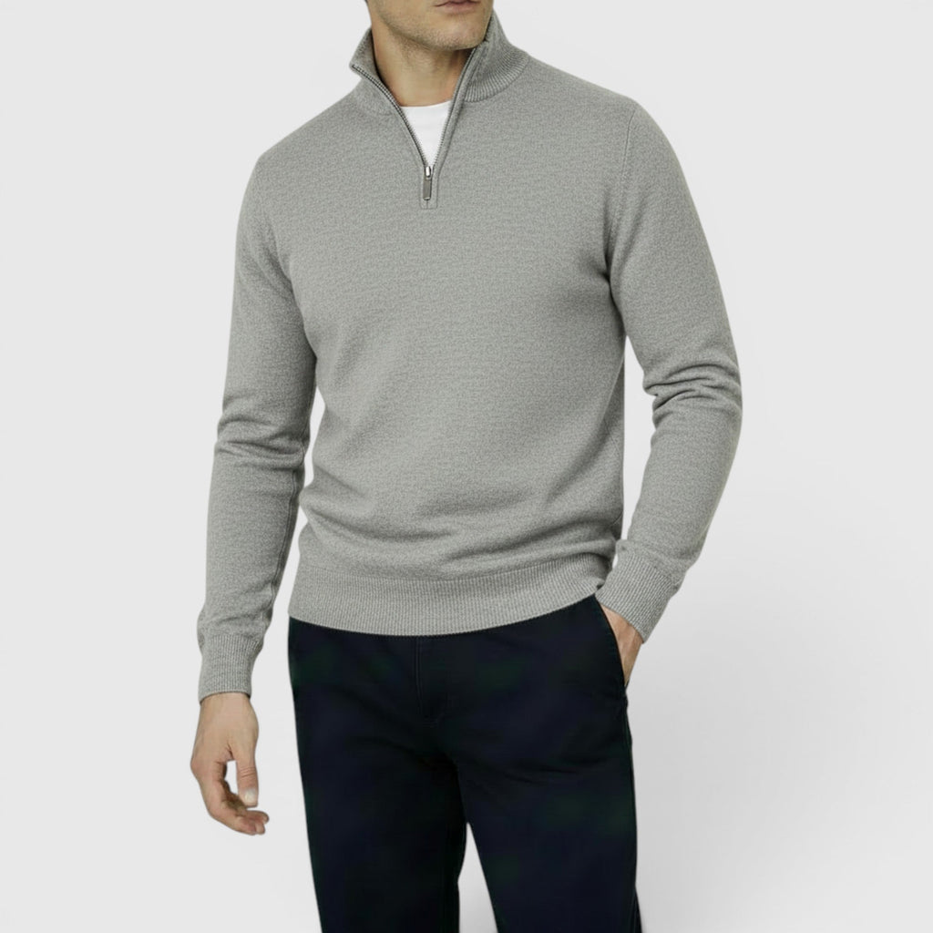 Noah | Men's Pure Cashmere Zip-Up Sweater Funnel Neck Knit