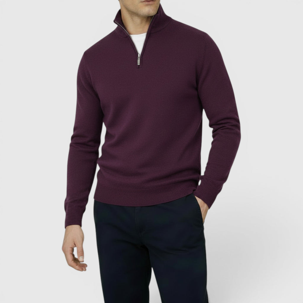 Noah | Men's Pure Cashmere Zip-Up Sweater Funnel Neck Knit