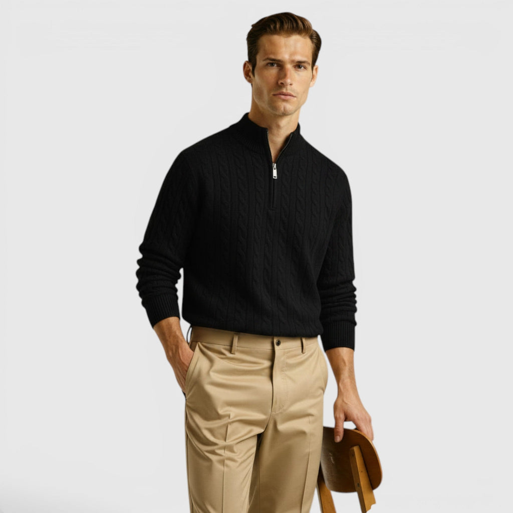 Liam Cashmere Half Zip Pullover