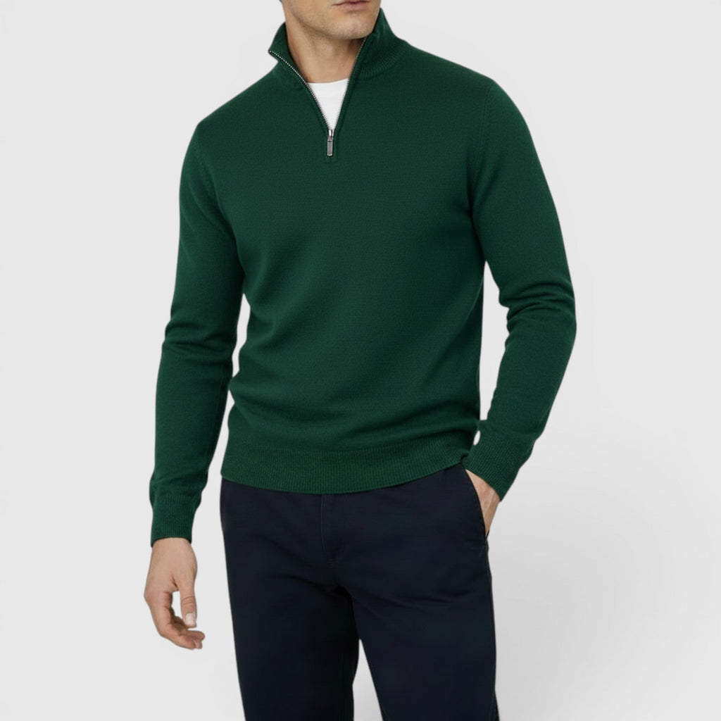 Noah | Men's Pure Cashmere Zip-Up Sweater Funnel Neck Knit