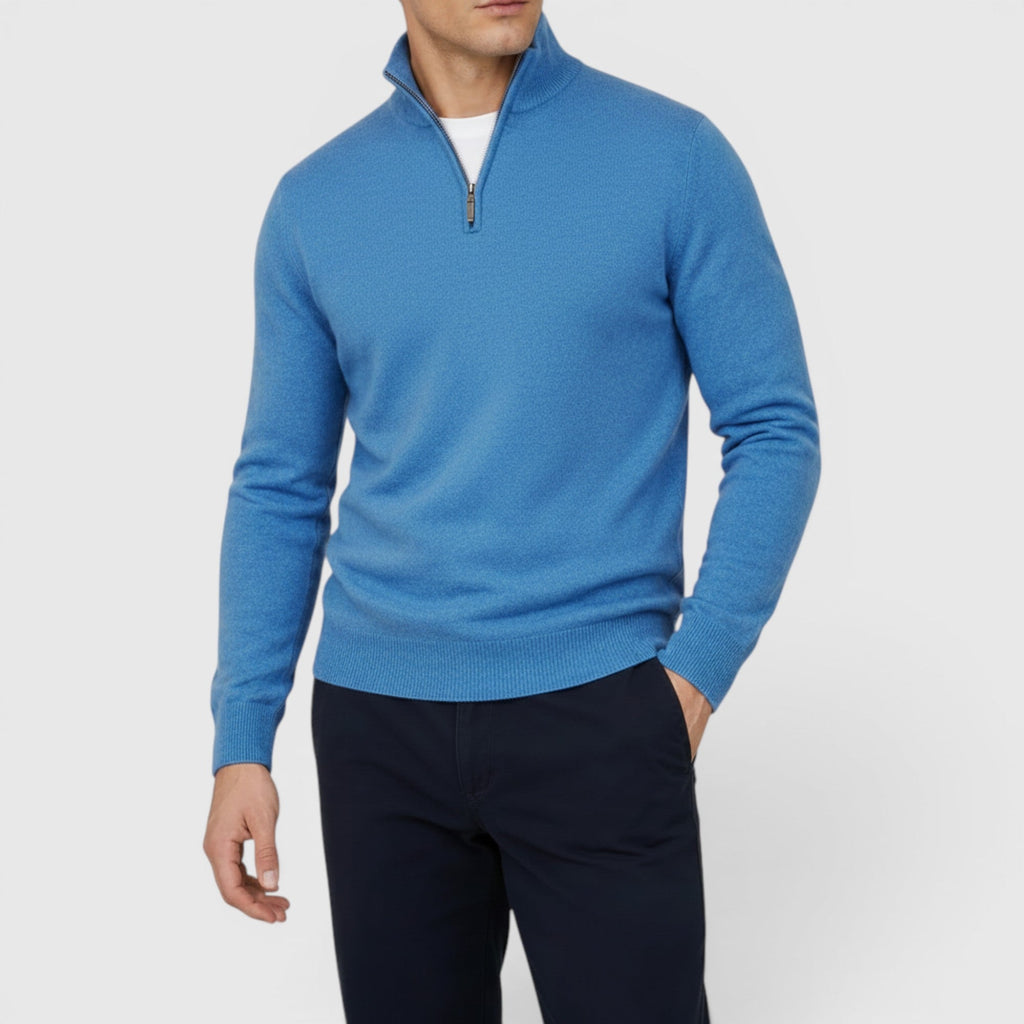 Noah | Men's Pure Cashmere Zip-Up Sweater Funnel Neck Knit