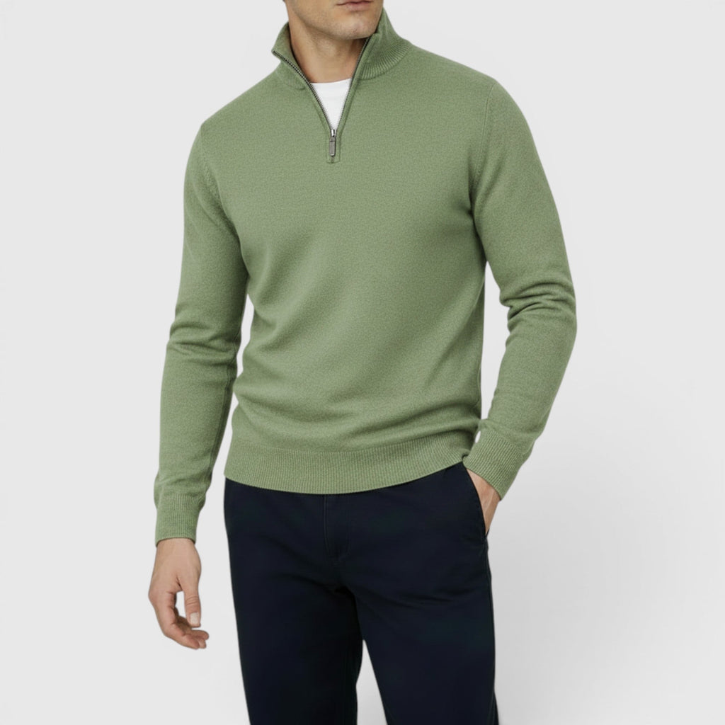 Noah | Men's Pure Cashmere Zip-Up Sweater Funnel Neck Knit