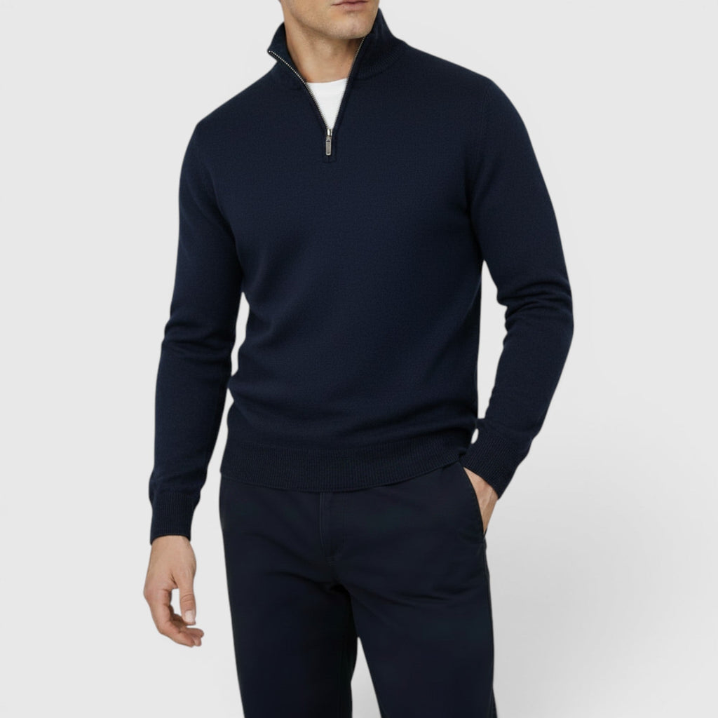 Noah | Men's Pure Cashmere Zip-Up Sweater Funnel Neck Knit