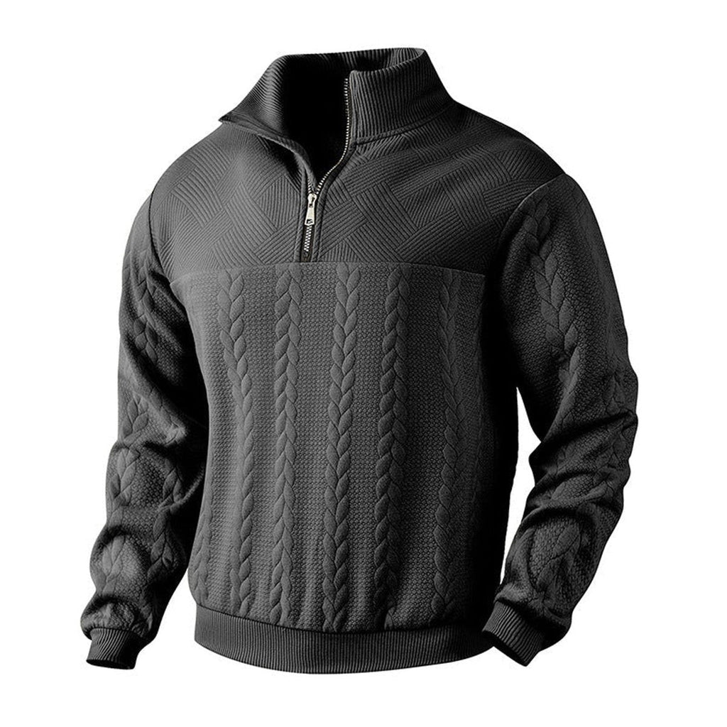 Edmund | Men's Cable Knit Sweater Quarter-Zip Pullover