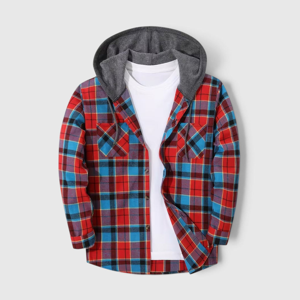 Nicholas Hooded Flannel Shirt Jacket