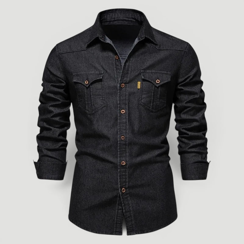Leo Button-Up Denim Shirt