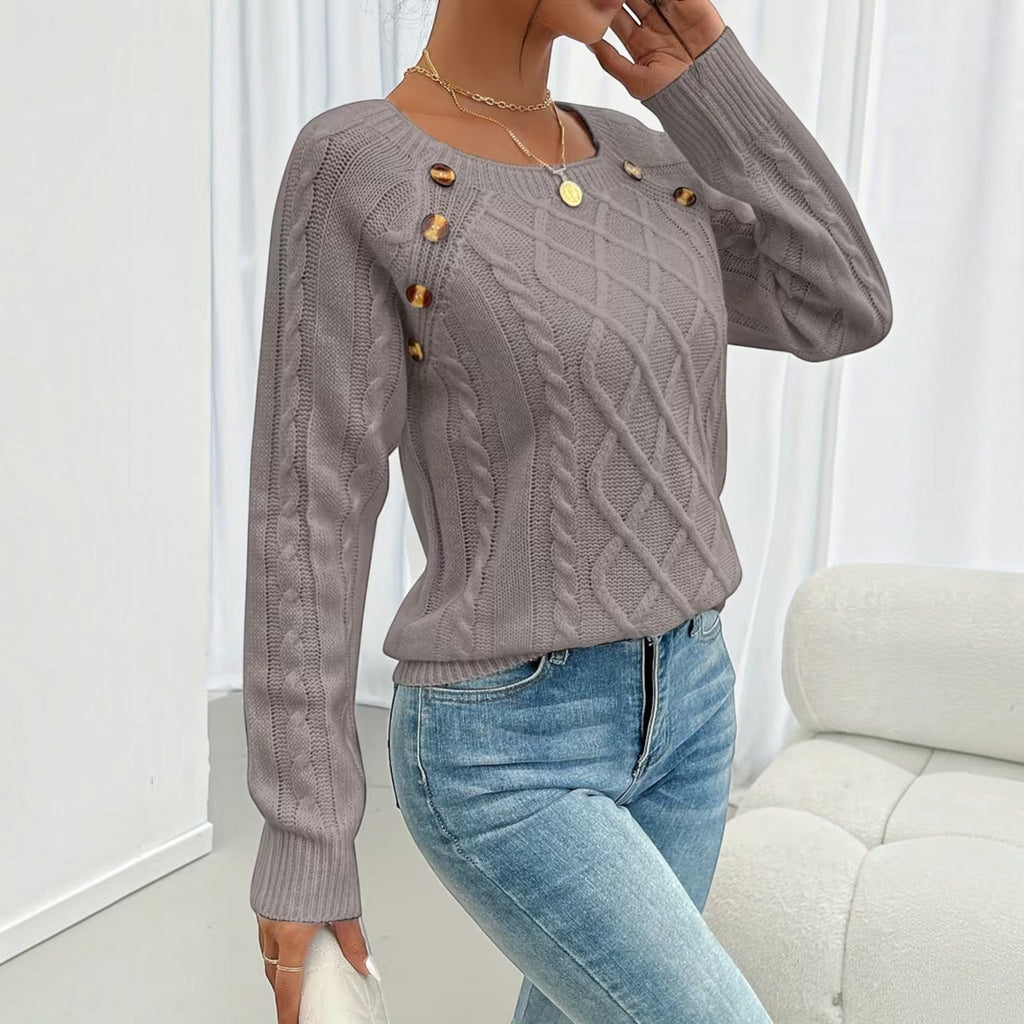 Trixie Button Detail Knit Sweater