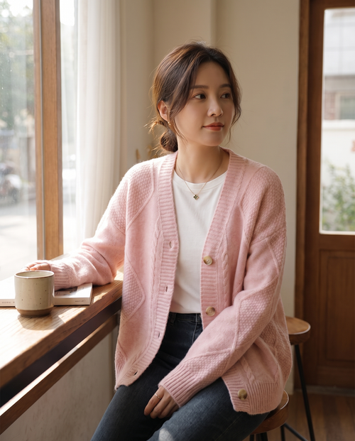 Bella Button Up Knit Cardigan, women's soft fall knit by Mance Wear
