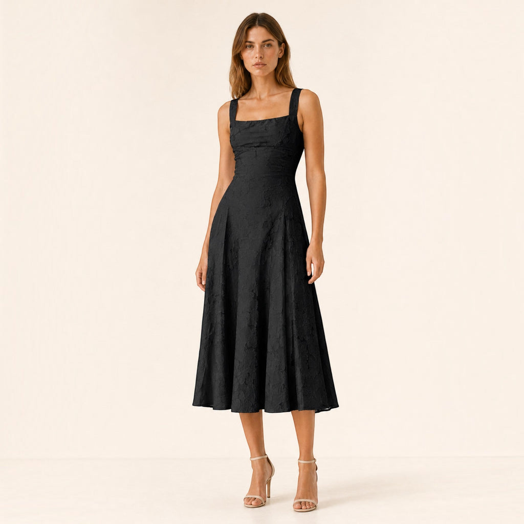 Isabelle | Women's Square Neck Midi Dress Timeless Wear