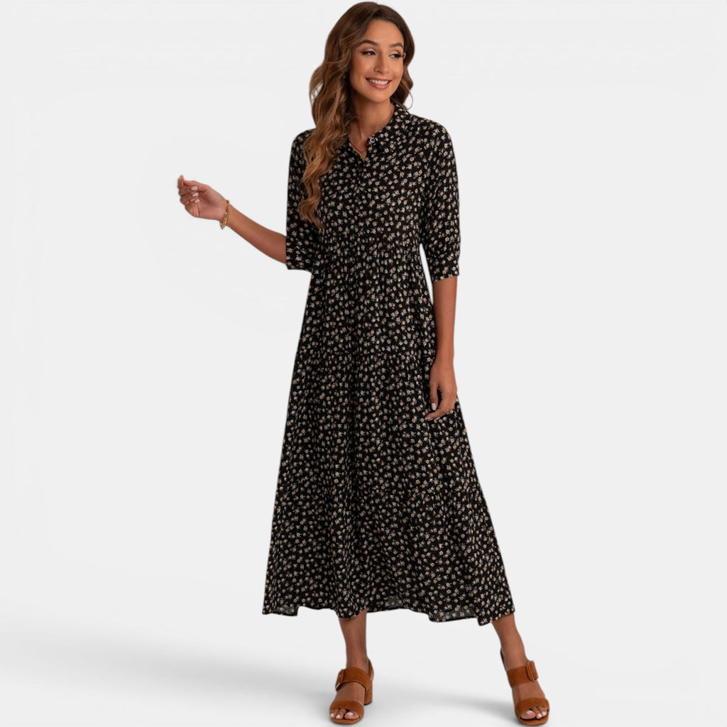 Georgia | Women's V-Neck Maxi Dress Relaxed Fit
