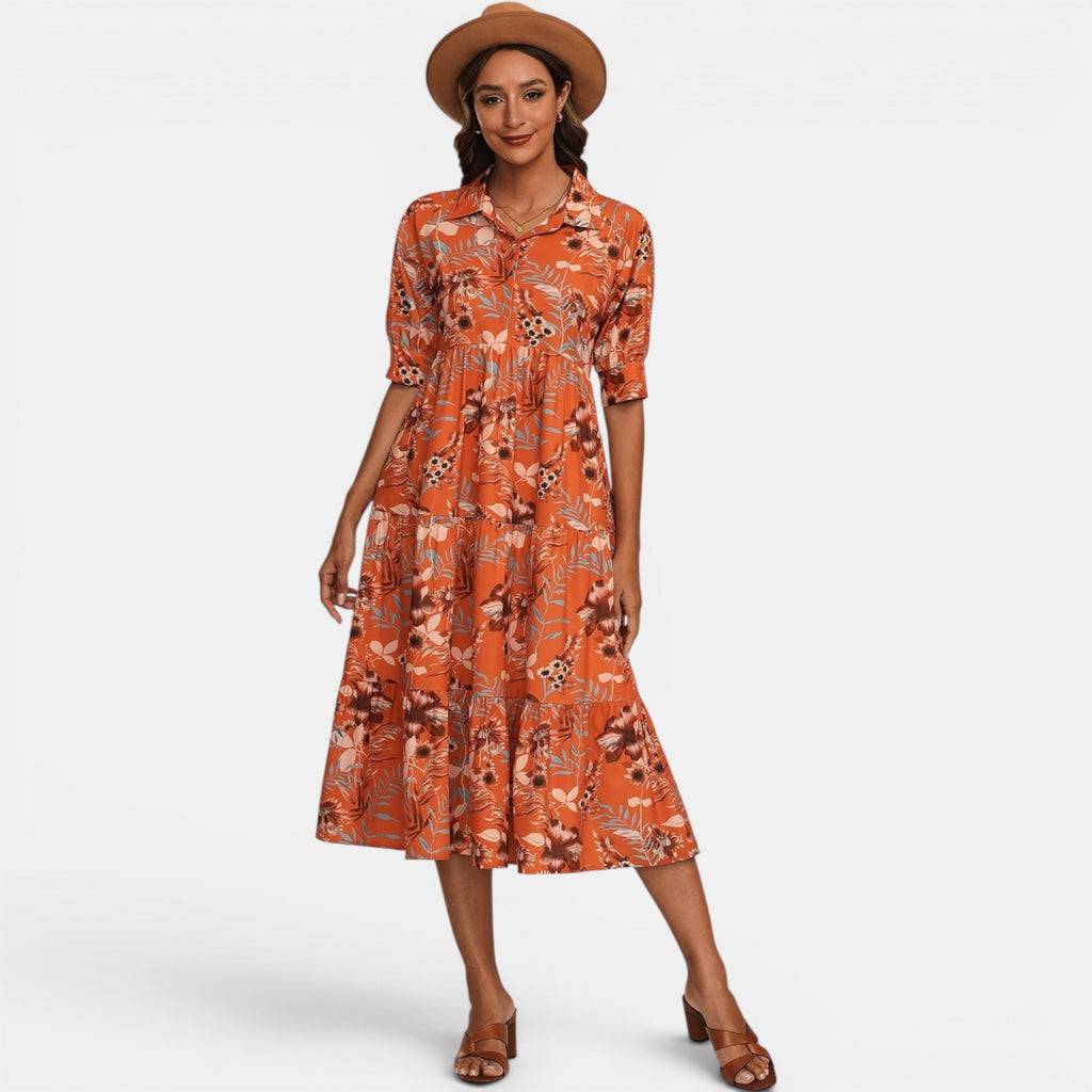 Georgia | Women's V-Neck Maxi Dress Relaxed Fit